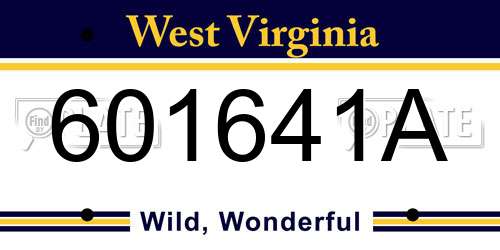 601641A West Virginia License Plate