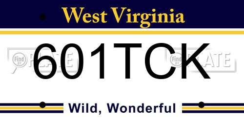 601TCK West Virginia License Plate