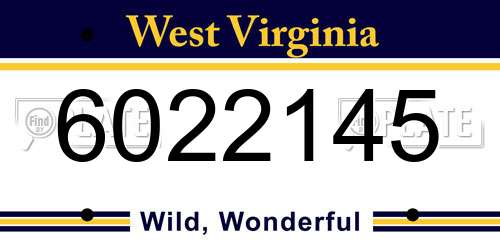 6022145 West Virginia License Plate