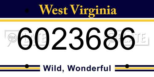 6023686 West Virginia License Plate