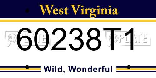 60238T1 West Virginia License Plate