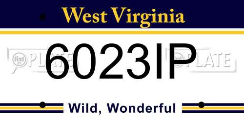 6023IP West Virginia License Plate