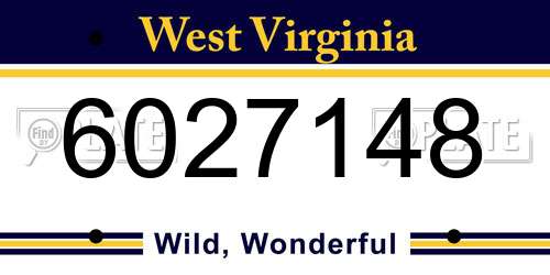6027148 West Virginia License Plate