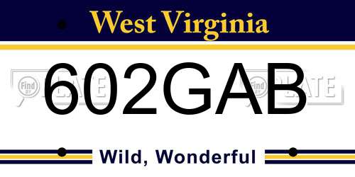 602GAB West Virginia License Plate