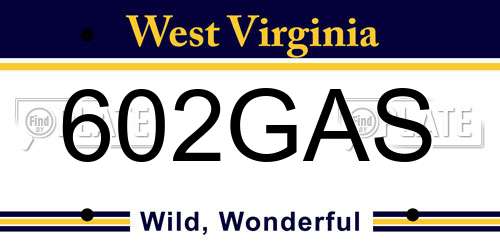 602GAS West Virginia License Plate