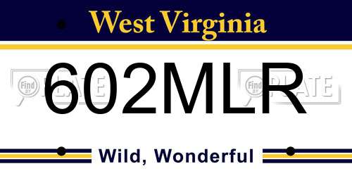 602MLR West Virginia License Plate