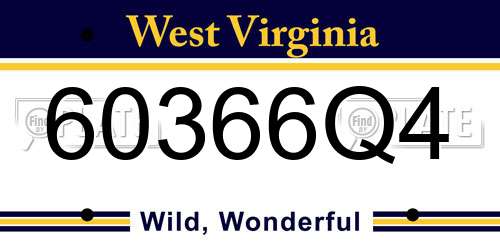 60366Q4 West Virginia License Plate