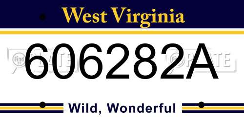 606282A West Virginia License Plate