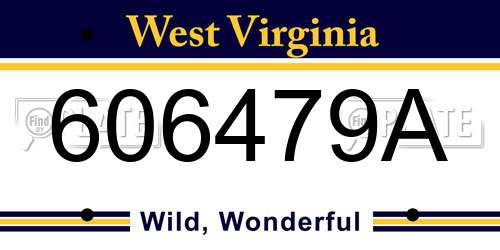 606479A West Virginia License Plate