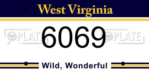 6069 West Virginia License Plate