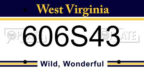 606S43 West Virginia License Plate