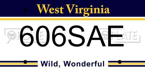 606SAE West Virginia License Plate