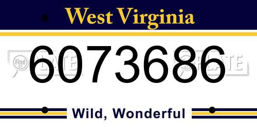 6073686 West Virginia License Plate