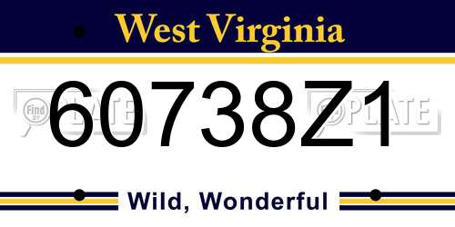 60738Z1 West Virginia License Plate