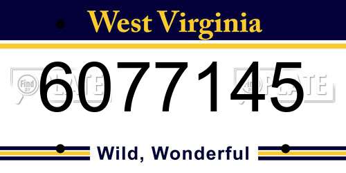 6077145 West Virginia License Plate