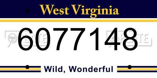 6077148 West Virginia License Plate