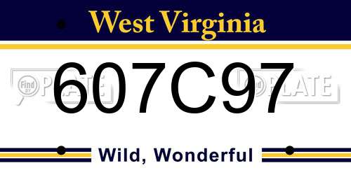 607C97 West Virginia License Plate