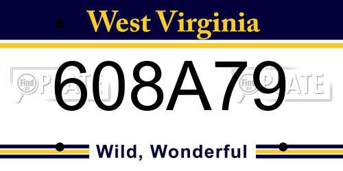 608A79 West Virginia License Plate