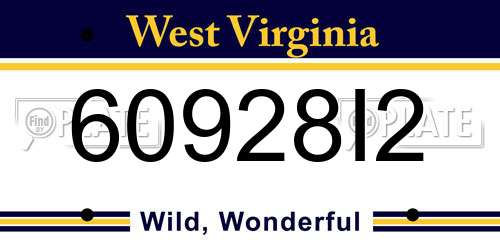 60928I2 West Virginia License Plate