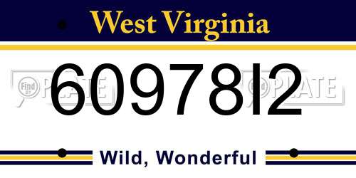 60978I2 West Virginia License Plate