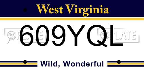609YQL West Virginia License Plate