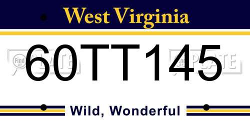 60TT145 West Virginia License Plate