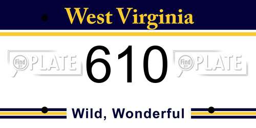 610 West Virginia License Plate
