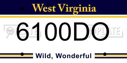 6100DO West Virginia License Plate