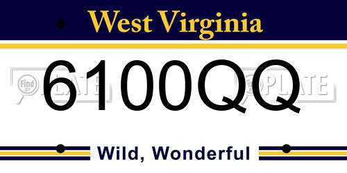 6100QQ West Virginia License Plate