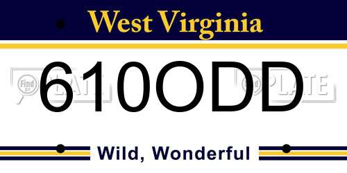 610ODD West Virginia License Plate