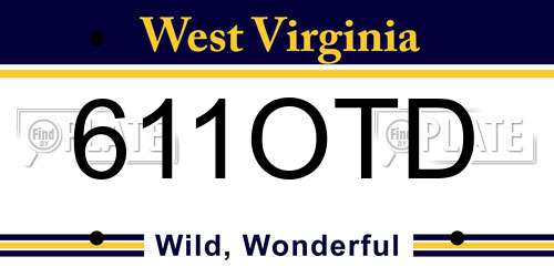 611OTD West Virginia License Plate