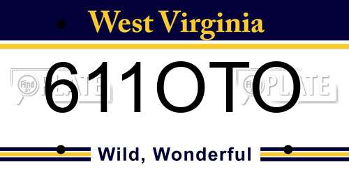 611OTO West Virginia License Plate
