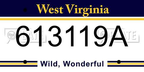 613119A West Virginia License Plate