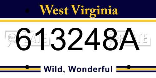 613248A West Virginia License Plate