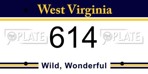 614 West Virginia License Plate