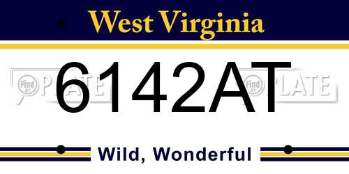 6142AT West Virginia License Plate