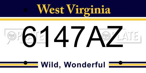 6147AZ West Virginia License Plate