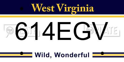 614EGV West Virginia License Plate