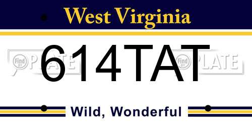 614TAT West Virginia License Plate