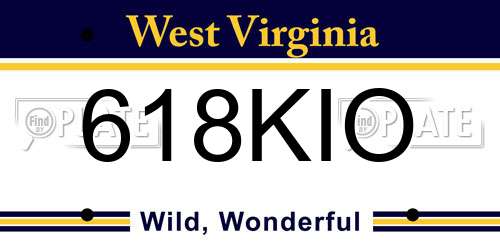 618KIO West Virginia License Plate