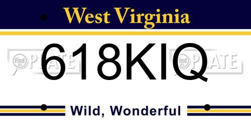 618KIQ West Virginia License Plate