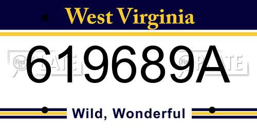 619689A West Virginia License Plate