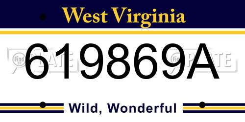 619869A West Virginia License Plate