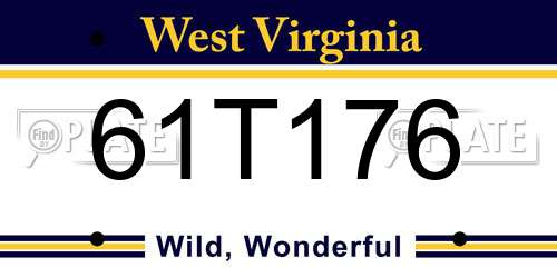 61T176 West Virginia License Plate
