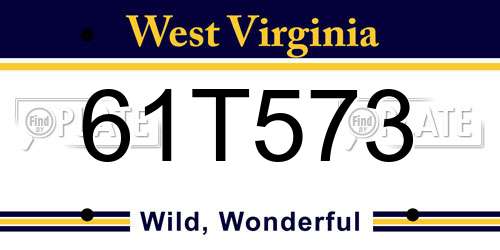 61T573 West Virginia License Plate