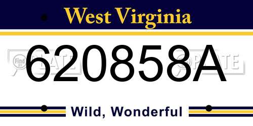 620858A West Virginia License Plate