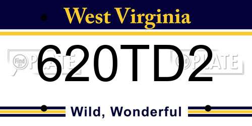 620TD2 West Virginia License Plate