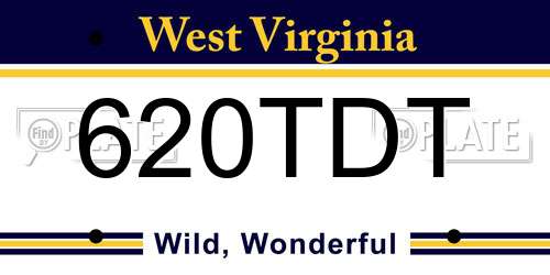 620TDT West Virginia License Plate