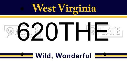 620THE West Virginia License Plate