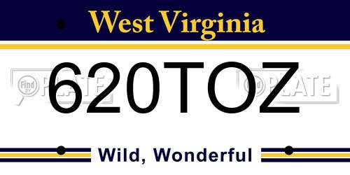 620TOZ West Virginia License Plate
